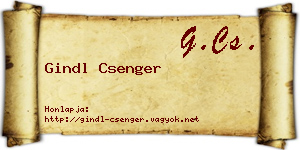 Gindl Csenger névjegykártya